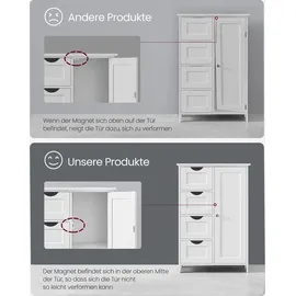 VASAGLE Badezimmerschrank 30 x 55 x 82 cm Weiß