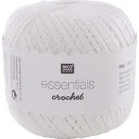 Rico Design Essentials Crochet, 100% Baumwolle, Weiß