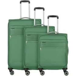 Travelite Miigo 4 Rollen Kofferset 3-teilig mit Dehnfalte matcha