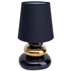 Tischleuchte Beistelllampe Schreibtischlampe Schwarz-Gold Schlafzimmerlampe