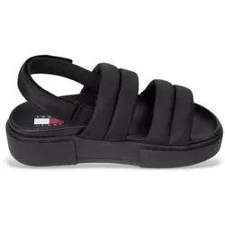 Tommy Jeans für Damen. EN0EN02802 Schwarze Plateausandalen (37), 3 bis 5 cm, Klettverschluss, Lässig, Nachhaltig