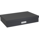 BIGSO BOX OF SWEDEN SVERKER Dokumentenbox für Unterlagen im A3-Format – Schreibtischablage mit Deckel und Griff – Aufbewahrungsbox aus Faserplatte und Papier – dunkelgrau