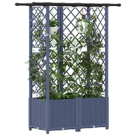 vidaXL Hochbeet mit Rankgitter und Dach 124,5 x 40 x 138 cm Grau