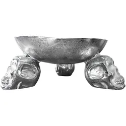 riess-ambiente Obstschale SKULL - 35cm silber Aluminium Totenkopf Schale