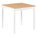 BELIANI Esszimmertisch Helle Eiche Gummibaumholz MDF Kiefernholz Beine 80 x 80 cm Quadratisch Kleiner Küchentisch Esszimmermöbel Wohnzimmermöbel - Weiß/Braun