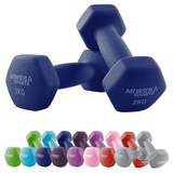 Miweba Sports Neopren Hantelset NKH100 | Profi Hantel - Hexagon Hanteln Set - Kurzhanteln - Kurzhantel Set - Gymnastikhanteln - Hantel Set - Dumbbell - 0,5-10 Kg (2X 2.0 kg, Königsblau)