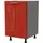 Feldmann-Wohnen Unterschrank Brerra 50 x 50 x 82 cm Grau / Karminrot