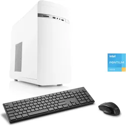 CSL PC "Speed V1180", weiß, Microsoft Windows 11 Home (64 Bit), 16 GB RAM 500 GB SSD, Computer, Intel, Pentium Gold G6400 2× 4000 MHz inkl. Hyper-Threading