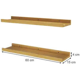 Vicco Wandregal Linus 60 x 4 x 15 cm Beige