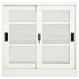 vidaXL Schrank mit Schiebetür Weiß 90x40x90 cm Stahl