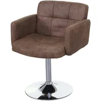 Mendler Esszimmerstuhl Orlando, Drehstuhl Stuhl, Wildlederimitat Chrom MVG-zertifiziert -