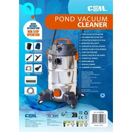 Coil Teichschlammsauger, Schlammsauger, Poolreiniger Staubsauger, Teichreiniger, Tank (35l), Saugleistung: 18 KPa, + Entwässerungspumpe 600W, 1400W