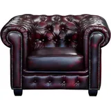 Vente-unique Chesterfield Ledersessel - Büffelleder - Rotbraun - BRENTON