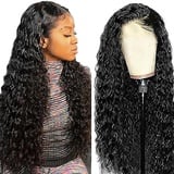 AiPliantfis Lace Front Wig Water Wave Wig Human Hair Wig 150% Density Pre Plucked Natural Hairline with Baby Hair Brazilian Remy Hair Unprocessed Virgin Hair Wig for Women 14 Zoll