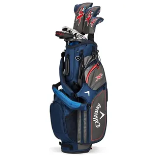Callaway XR 13-teiliges Herren-Komplettpaket-Set - Rechtshänder, regulär, stahlblau/rot, Tinte