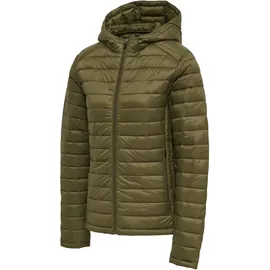 hummel hmlRED Quilted Hood Jacket WOMAN, dark olive -