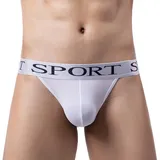Herren-Bikini-Slip, weich, mit Eisseidenstoff für Komfort (L weiß)