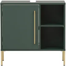 Lomadox Lomado Waschbeckenunterschrank, Grün, Holzwerkstoff, 66x64x34 cm, Badezimmer, Badezimmerschränke, Waschbeckenunterschränke