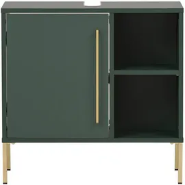 Lomadox Lomado Waschbeckenunterschrank, Grün, Holzwerkstoff, 66x64x34 cm, Badezimmer, Badezimmerschränke, Waschbeckenunterschränke