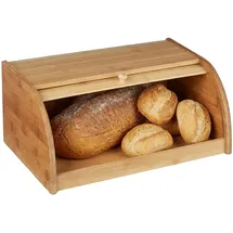 Relaxdays Brotkasten Bambus breit braun, 40x16.5x27.5 cm