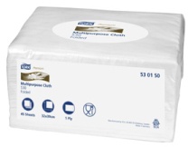 Tork Premium Reinigungstücher 530, W8, 1-lagige Vliesstofftücher gefaltet, weiß, 38,5 x 32 cm, 1 Paket = 8 Beutel à 45 Tücher