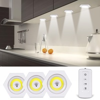 Unterbauleuchte Küche LED Schrankbeleuchtung,3 Stück Unterbauleuchte Küche mit Fernbedienung, Kaltweiß Schranklicht Schrankleuchte Küchenbeleuchtung, Led Küchenunterbauleuchte für Küche,Kleiderschrank