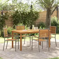 vidaXL Garten Essgruppe 5-tlg. Grau