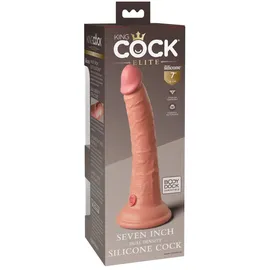King Cock Elite Naturdildo „7“ Dual Density Silicone Cock“ mit extra starkem Saugfuß, hautfarben hell