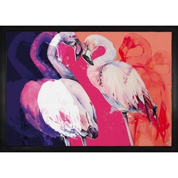 Fußmatte Flamingos - Flamingo Love, 1art1, Höhe: 5 mm 70 cm x 50 cm x 5 mm