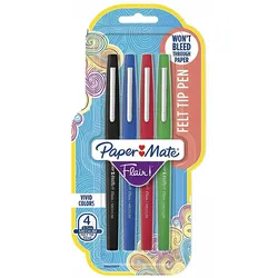 Paper Mate Flair, Medium, 4 Farben, Schwarz, Blau, Grün, Rot, Rundspitze, 1 mm, Schwarz, Blau, Grün, Rot