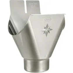 Zink-Einhangstutzen 333/87mm, oval, für halbrunde Rinne