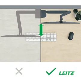 Leitz Ergo Platzsparender Dual Monitorarm Schwenkarm Grau