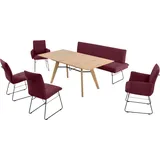 K+W Komfort & Wohnen Sitzbank Polsterbank rot 195 x 87 x 65 cm