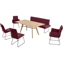 K+W Komfort & Wohnen Sitzbank Polsterbank rot 195 x 87 x 65 cm