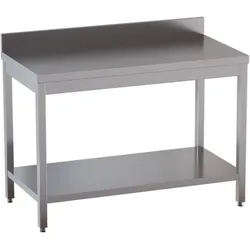 GastroHero Edelstahl Arbeitstisch Eco 20x7 mit Grundboden und Aufkantung
