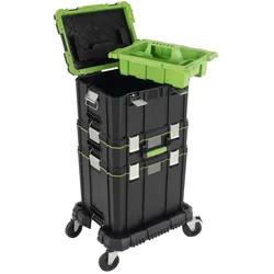 Profi Stapelboxen 3 Boxen mit Tragegriffen Rollbrett mobile Boxen