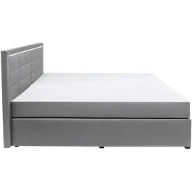 Collection AB Boxspringbett COLLECTION AB "30 Jahre Jubiläums-Modell Athena", grau (hellgrau), B:193cm L:208cm, Holzwerkstoff, Spanplatte, Komplettbetten, Boxspringbett, in H2,H3 & H4, wahlweise mit LED-Leiste