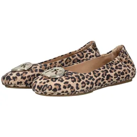 Peter Kaiser "Peter Kaiser Ballerinas Leder", Damen, Gr. 38,5, braun (leopard), Leder, Schuhe Ballerina