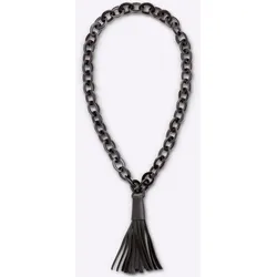 Gliederkette HEINE, Damen, Gr. N-Größe, Kunststoff-Leder, schwarz, Kunststoff, Leder, Halsketten