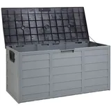 Auflagenbox aus Kunststoff grau / schwarz Gartentruhe Outdoor Kissenbox Locarno