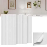 ACXIN Akustikpaneel 4er Weiß 120x60cm Schalldämmung Selbstklebend 3D Wandpaneel Akustikplatten Schallschutz Filz 1200g/m2 0,9cm Akustik Wand für Musikstudio Heimkino Büro KTV Geräuschreduzierung