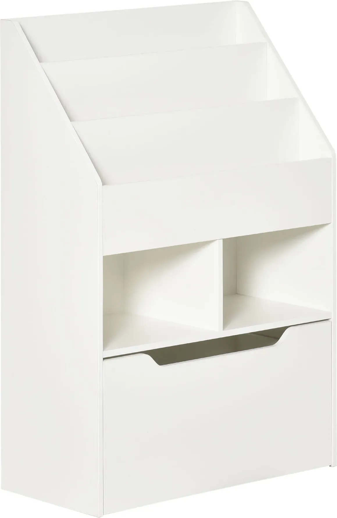 HOMCOM Kinderregal mit Schublade Standregal Bücherregal Dekoregal mit Fächer Weiß 60 x 29,9 x 90 cm   Aosom