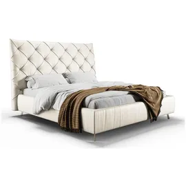 KAWOLA Bett ANNY Polsterbett Leder weiß 140x200cm