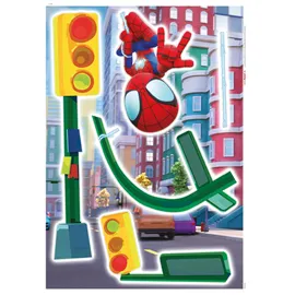KOMAR Wandtattoo - Spidey and His Amazing Friends Lamp Swing - Größe 50 x 70 cm - Marvel, Wandsticker, Kinderzimmer, Aufkleber, Bunt