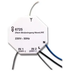 BUSCH JAEGER 6725, Schalt-/Dimm-Aktuator, Unterputzmontiert, 2 Kanäle, 868 MHz,