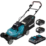 Makita DLM432PG2 Twin 18V (36V) Li-Ion LXT 43cm Rasenmäher komplett mit 2x 6,0Ah Akkus und Twin Port Ladegerät