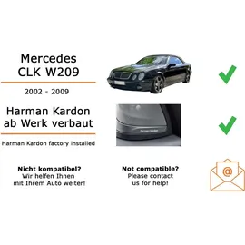 JUST SOUND best choice for caraudio Autoradio Blaupunkt Milano 200 BT passend für Mercedes CLK W209 + Harman Kardon System Schwarz | Bluetooth USB