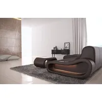 Sofa Dreams Ecksofa Ledercouch Ledersofa Concept L Form lang Sofa Leder, Couch, mit LED, Designersofa mit ergonomischer Rückenlehne braun