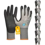 Gebol Master Flex | Arbeitshandschuhe für den universellen Einsatz | Nitrilhandschuhe dermatologisch getestet | Für Damen und Herren | Größe M (Gr 8) | Grau | 6 Paar Multipack