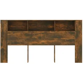 vidaXL Kopfteil mit Ablagen Räuchereiche 200x18,5x104,5 cm